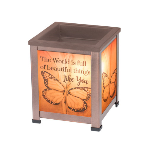 5" Gray and Black Rectangular Glass Warmer - A Thoughtful Gift for a Loved OneGray and Black Rectangular Glass Warmer 5