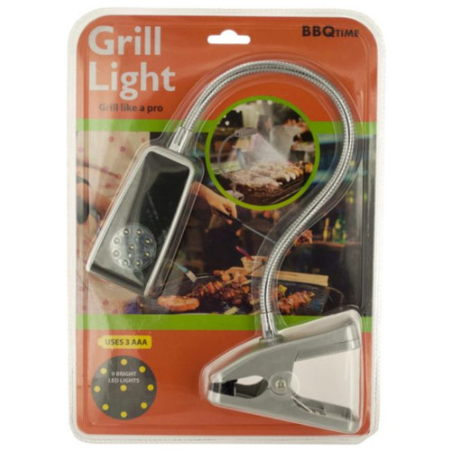 Pack of 4 Silver and Black Barbecue LED Grill Lights with Clip 4.25"