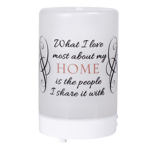 5.75" LED White "What I Love Most" Inspirational Essential Oil DiffuserWhite “What I Love Most" LED Inspirational Essential Oil Diffuser 5.75"