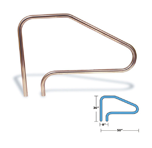 Hydrotools In-Ground Pool Ladder Stainless Steel Handrail - 50"