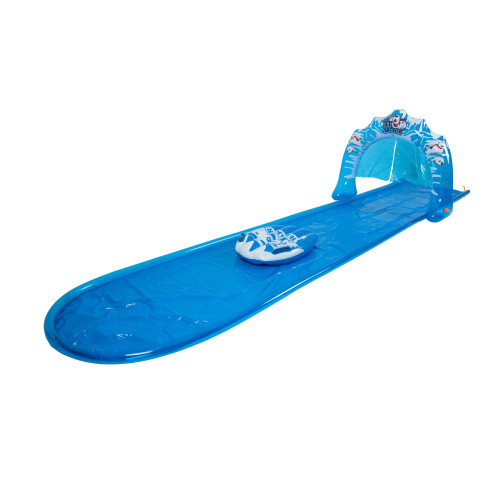 Beat the Heat with a 16' Blue and White Inflatable Ice Breaker Lawn Water Slide - Perfect Summer Fun!