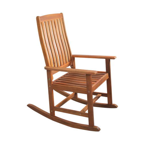 43" Brown Solid Comfortable Outdoor Patio Rocking Chair
