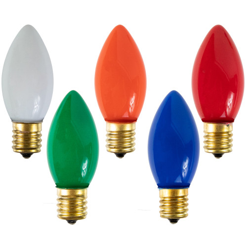 Pack of 25 C9 Multi-Color Opaque Christmas Replacement Bulbs