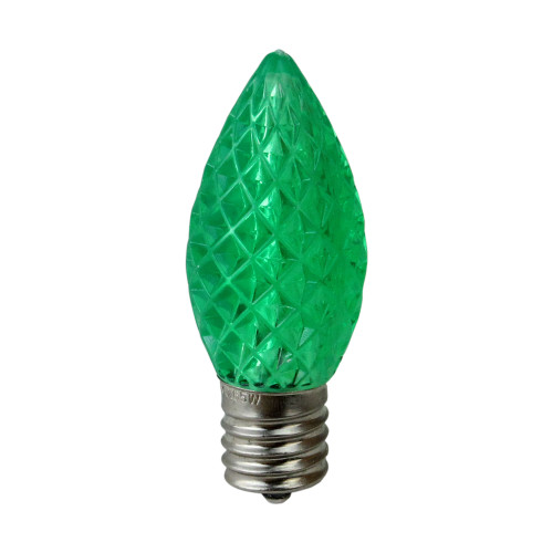 Pack of 25 Faceted LED C9 Green Christmas Replacement Bulbs