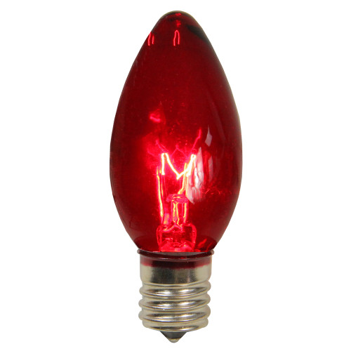 Pack of 25 Transparent Red C9 Christmas Replacement Bulbs