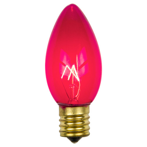 Pack of 25 Transparent C9 Pink Christmas Replacement Bulbs