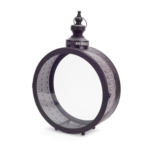 Elegant 22" Black Victorian Lantern with Vented Top & Glass Panes - Perfect for Patio Ambiance