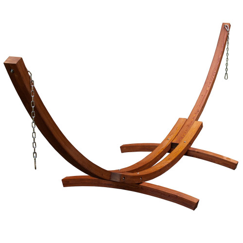 Sturdy and Stylish: 15' Brown Contemporary Arc Hammock Stand Frame