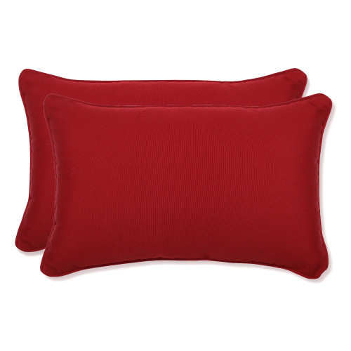 Set of 2 Pompeii Red Outdoor Patio Furniture Rectangular Throw Pillows 18.5"