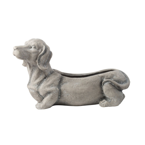 14" Magnesium Gray Colored Dog Outdoor Planter