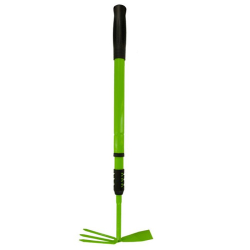 Pack of 2 Green and Black Garden Hoe with Extendable Handle 38.25"