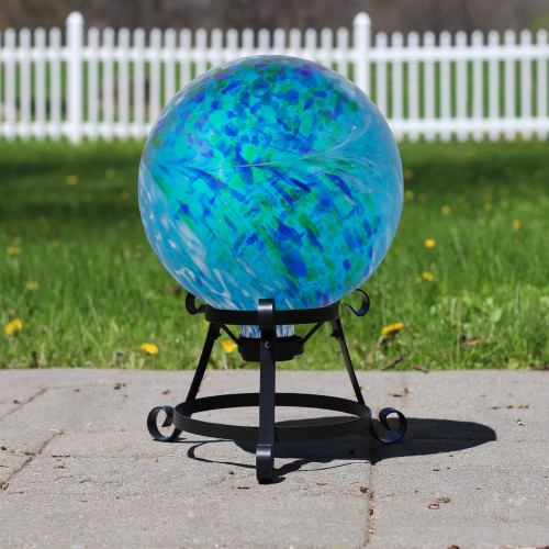 Swirls Outdoor Garden Gazing Ball - 10" - Blue and Green