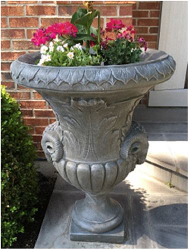 Set of 2 Rust Finished Outdoor Decorative Urn Planters 37"