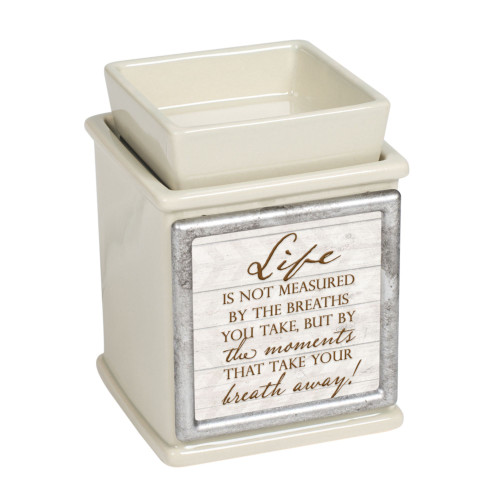 5" Ivory Life Measured by the Moments Printed Wax Warmer