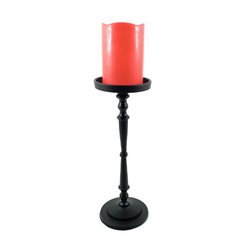 Solid Pillar Candle Holder - 12" - Black