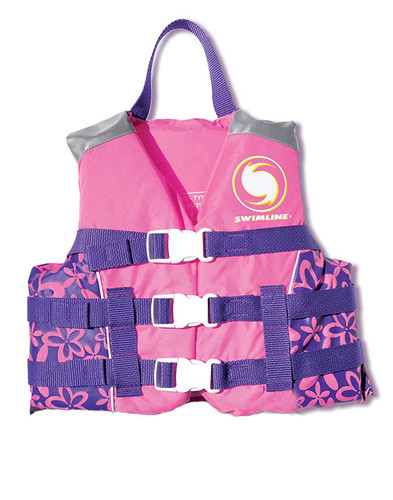 Pink & Purple Floral Life Jacket for Kids - Up to 90lbs: Stay Safe & Secure in Water