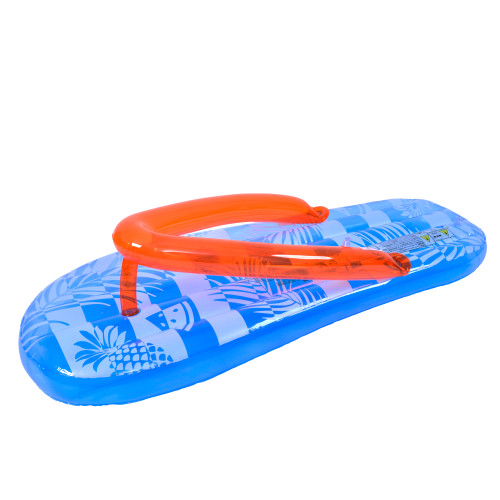 Step into Fun! 5.75' Inflatable Blue and Orange Jumbo Flip Flop Pool Float