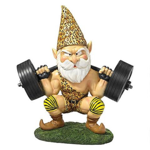 11.5 Weightlifting Gnome Hand-Painted Outdoor Garden Statue