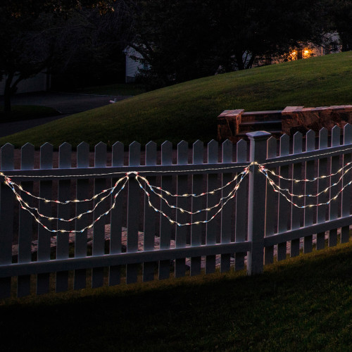 100-Count Red and Blue 4th of July Mini Swag Light Set, 6ft White Wire