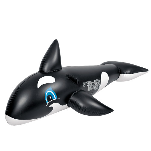 Ride the Waves with the 6.25' Inflatable Killer Whale Children's Pool Float Rider!