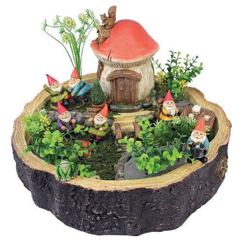 15.5" Tiny Forest Gnome with Friends Outdoor Garden Statue