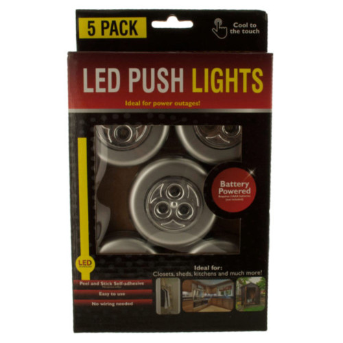 Pack of 4 Round Shaped LED Novelty Push Lights