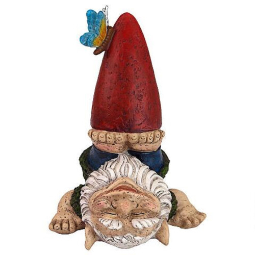 10.5" Hand Standing Gnome Hand Painted Outdoor Garden Statue