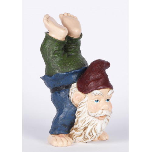 9.75" Gnome Performing Aerobics Outdoor Garden Statue