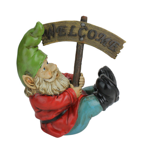 Add Whimsy to Your Garden with the 10.5" Silly Gnome Welcome Statue