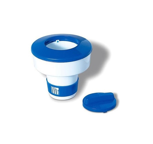 7-Inch Blue & White Adjustable Floating Pool Chlorine Dispenser - A Summer Essential for a Shockingly Clean Pool