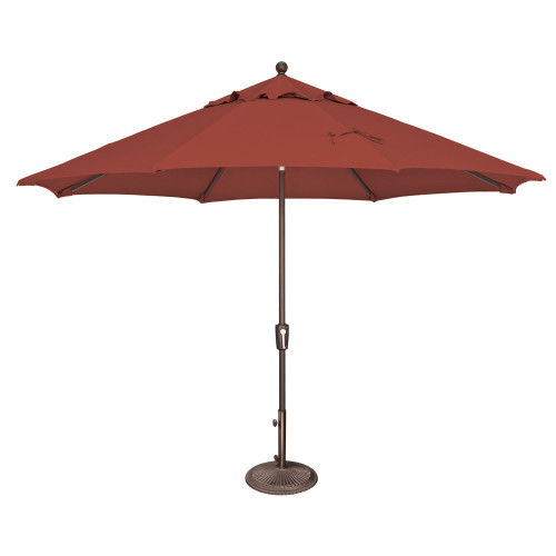 11ft Outdoor Patio Octagon Umbrella with Push Button Tilt, Red