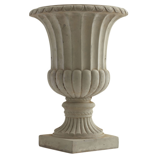 20.25" Large Classic Sand Colored Decorative Urn
