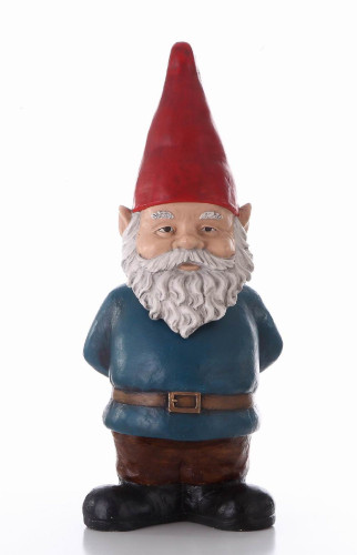 Bobblehead Gnome with Hands Behind Outdoor Garden Statue - 34"