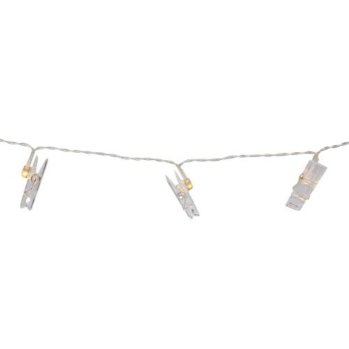 15-Count Clothes Pin Photo Holding LED Patio String Lights - Warm White