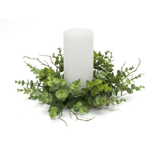 17.25" Eucalyptus Artificial Candle Ring