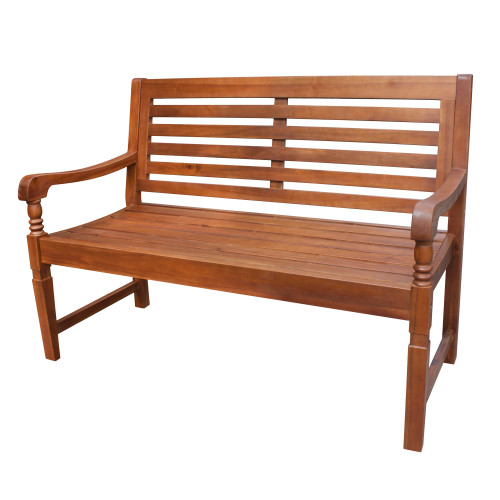 49" Brown Wooden Nantucket Garden Bench