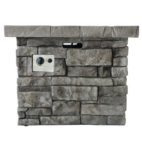 30 " Gray Handcrafted Square Outdoor Patio Fire Pit - Enjoy Smokeless Campfire Experience