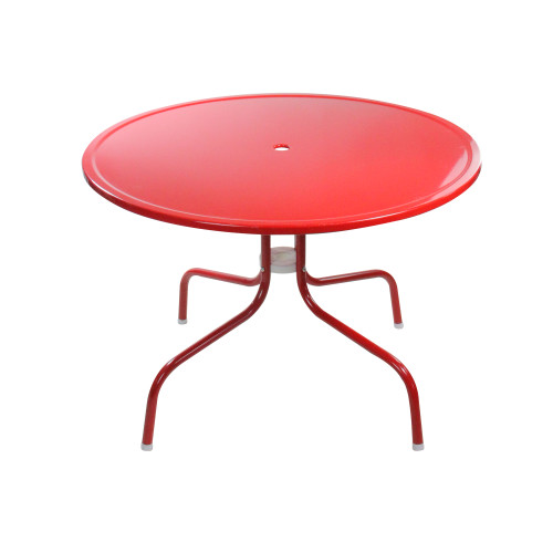 39.25-Inch Outdoor Retro Metal Tulip Dining Table, Red