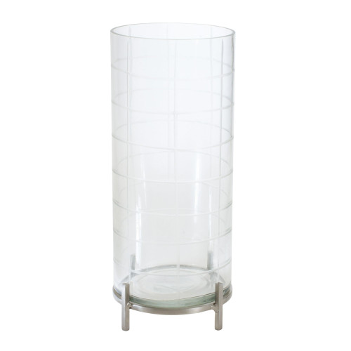 5.5" Etched Glass Candle Holder