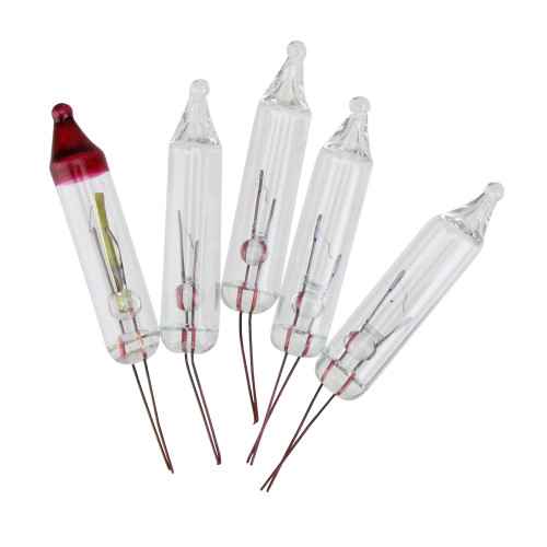 Pack of 5 Clear Mini Christmas Replacement Bulbs - 2.5 Volts