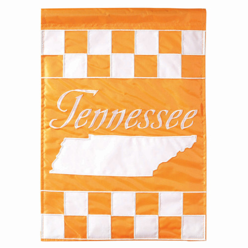 42" Orange Checkered Tennessee Garden Flag