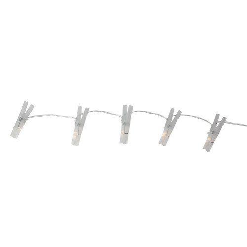 15 Clothespin Summer Novelty Patio String Lights - 6.5 ft Clear Wire