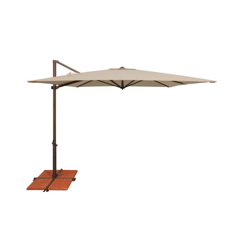 8.5ft Outdoor Square Patio Umbrella with Cross Bar Stand, Beige