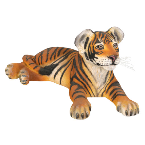 34" Striped Bengal Tiger Cub Outdoor Garden Statue