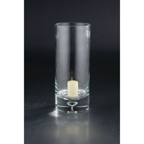 12" Clear Hand Blown Cylinder Glass Candle Holder
