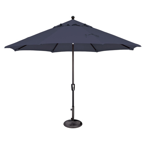 11ft Outdoor Patio Octagon Umbrella with Push Button Tilt, Navy Blue