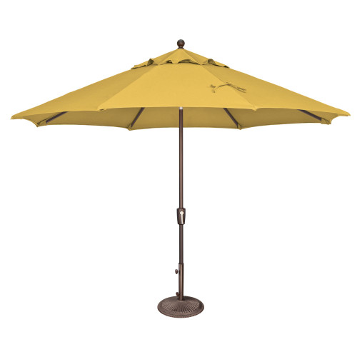 11ft Outdoor Patio Octagon Umbrella with Push Button Tilt, Lemon Yellow