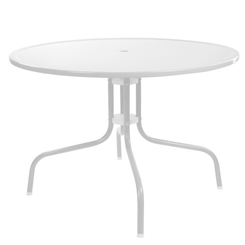 39.25" Outdoor Round Retro Metal Tulip Dining Table, White
