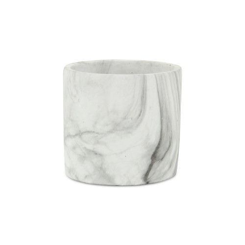 5.5" Large White and Gray Ceramic Outdoor Planter Pot