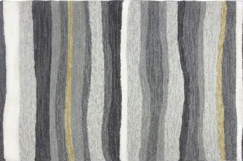 22" x 34" Gray and White Driftwood Inspired Indoor/Outdoor Area Rug